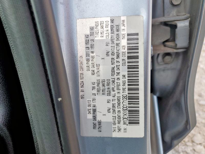 JM1DE1KY8D0171080 - 2013 MAZDA MAZDA2 فضي صورة 12