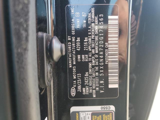 5XXGN4A72DG174563 - 2013 KIA OPTIMA EX BLACK photo 12