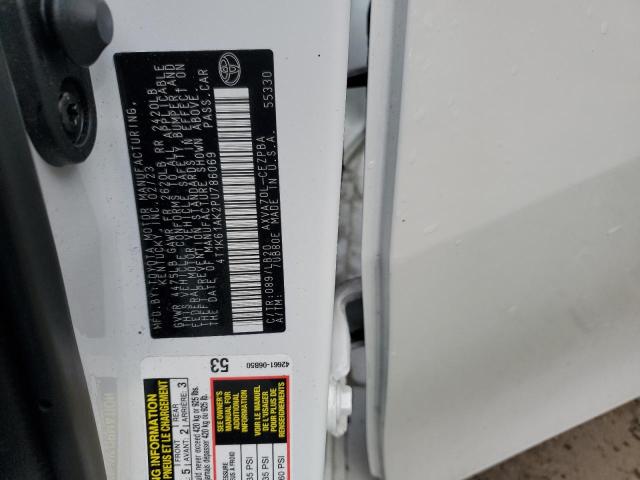 4T1K61AK2PU786069 - 2023 TOYOTA CAMRY XSE 白色 照片 12