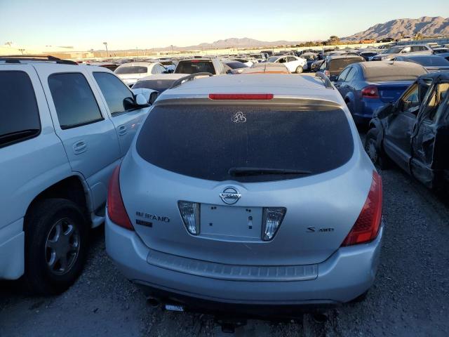 JN8AZ08W06W551056 - 2006 NISSAN MURANO SL SILVER photo 6