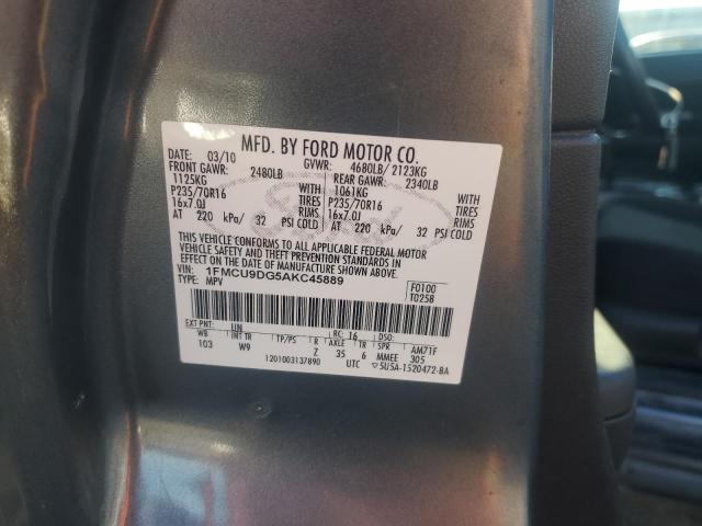 1FMCU9DG5AKC45889 - 2010 FORD ESCAPE XLT 蓝色 照片 13