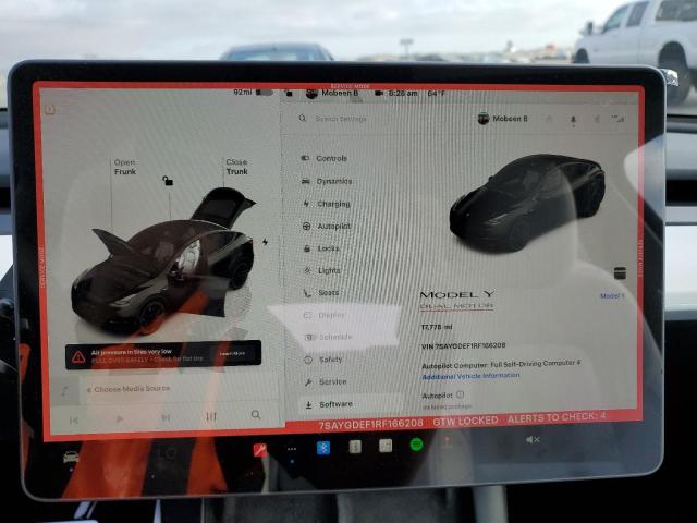 7SAYGDEF1RF166208 - 2024 TESLA MODEL Y BLACK photo 9