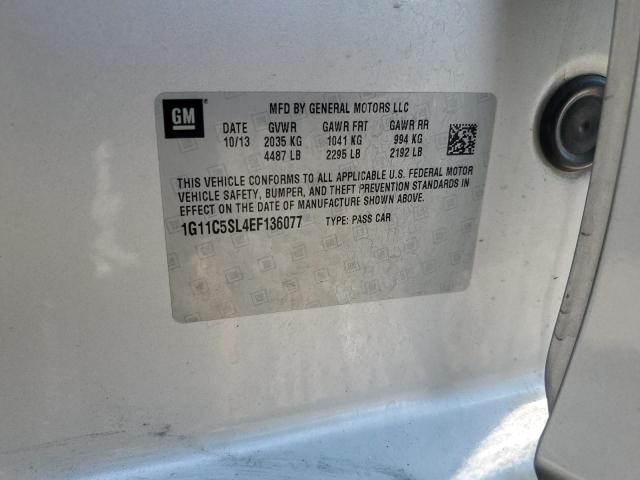 1G11C5SL4EF136077 - 2014 CHEVROLET MALIBU 1LT 银色 照片 13