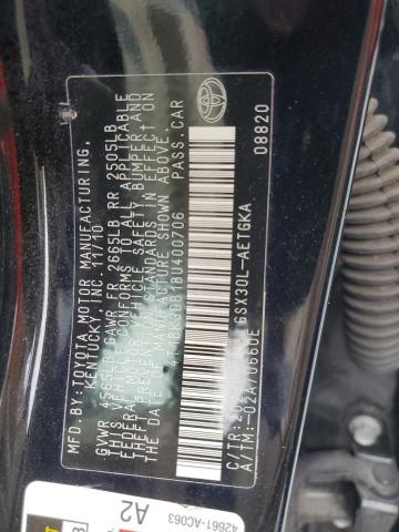 4T1BK3DB1BU400706 - 2011 TOYOTA AVALON BASE 黑色 照片 11