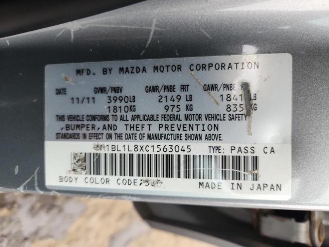 JM1BL1L8XC1563045 - 2012 MAZDA 3 I SILVER photo 12