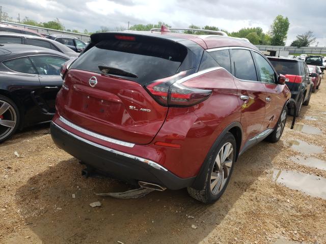 5N1AZ2CS4LN116436 - 2020 NISSAN MURANO SL RED photo 4