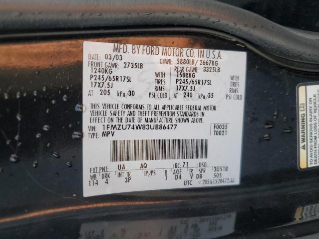 1FMZU74W83UB86477 - 2003 FORD EXPLORER EDDIE BAUER BLACK photo 13