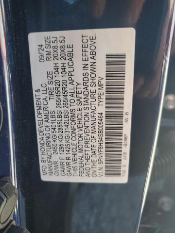 5FNYF8H54SB005464 - 2025 HONDA PASSPORT EXL أزرق صورة 14