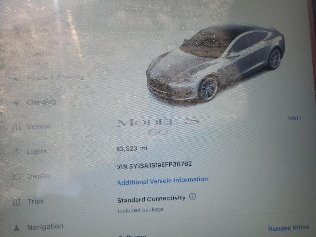 5YJSA1S19EFP38762 - 2014 TESLA MODEL S SILVER photo 9