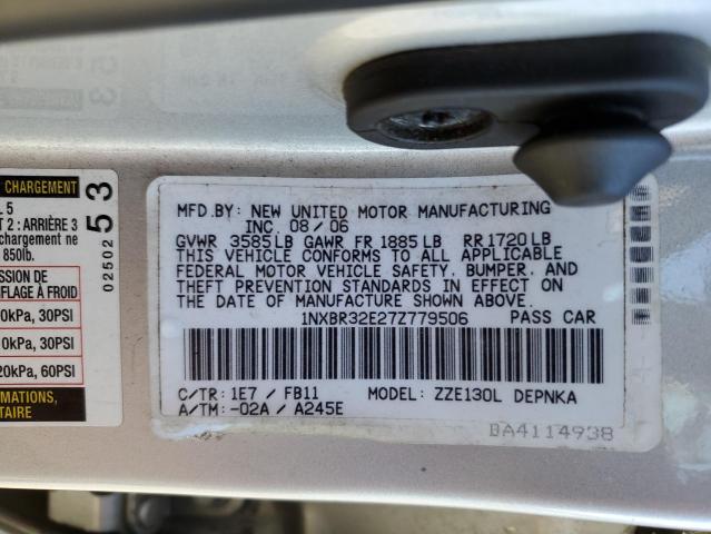 1NXBR32E27Z779506 - 2007 TOYOTA COROLLA CE SILVER photo 12