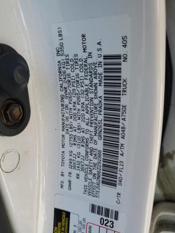 5TEJU62N86Z291988 - 2006 TOYOTA TACOMA DOUBLE CAB PRERUNNER WHITE photo 12