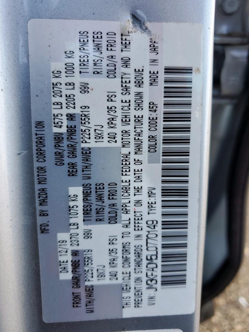 JM3KFADM5L0770149 - 2020 MAZDA CX-5 GRAND TOURING SILVER photo 13