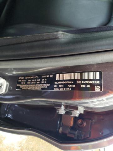 ZARFANBN3K7599814 - 2019 ALFA ROMEO GIULIA TI ნაცრისფერი ფოტო 12