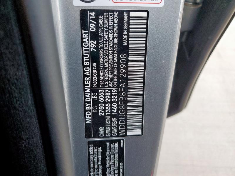 WDDUG8FB8FA129908 - 2015 MERCEDES-BENZ S 550 4MATIC SILVER photo 12