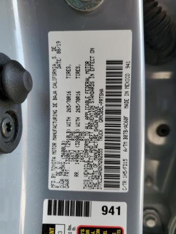 3TMCZ5AN2KM282555 - 2019 TOYOTA TACOMA DOUBLE CAB გრაფიტი ფოტო 12