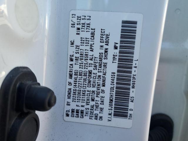 5J6RM3H70DL044058 - 2013 HONDA CR-V EXL თეთრი ფოტო 13