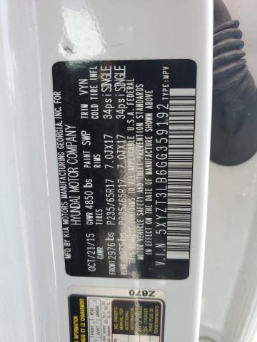 5XYZT3LB6GG359192 - 2016 HYUNDAI SANTA FE S WHITE photo 13