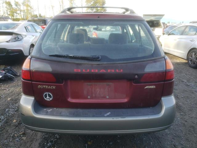 4S3BH665927608004 - 2002 SUBARU LEGACY OUTBACK RED photo 6
