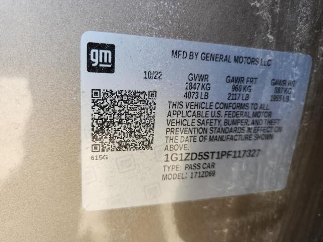 1G1ZD5ST1PF117327 - 2023 CHEVROLET MALIBU LT TAN photo 12