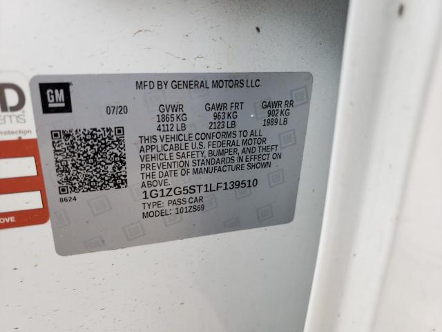 1G1ZG5ST1LF139510 - 2020 CHEVROLET MALIBU RS 白色 照片 12