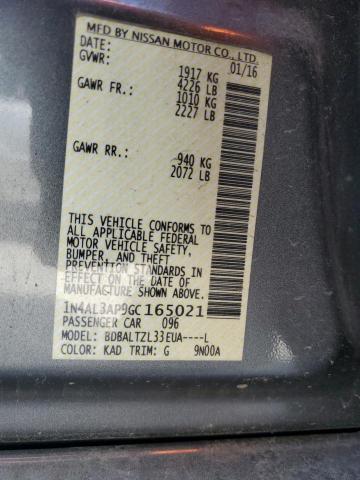 1N4AL3AP9GC165021 - 2016 NISSAN ALTIMA 2.5 灰色 照片 12