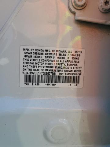 19VDE1F75EE007501 - 2014 ACUR ILX 20 TECH WHITE photo 13