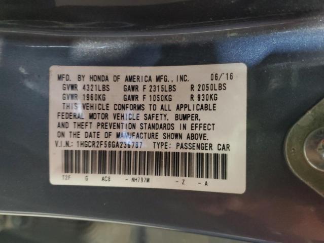 1HGCR2F56GA236787 - 2016 HONDA ACCORD SPORT 灰色 照片 13