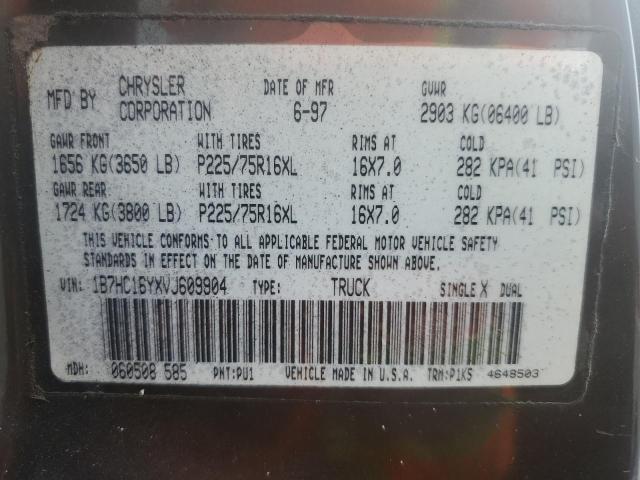 1B7HC16YXVJ609904 - 1997 DODGE RAM 1500 Qara foto 12