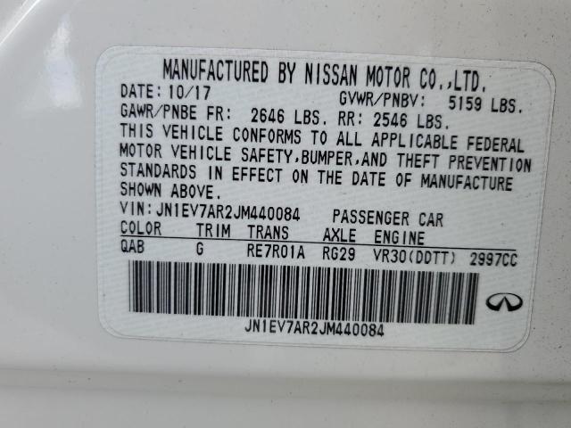 JN1EV7AR2JM440084 - 2018 INFINITI Q50 LUXE WHITE photo 13