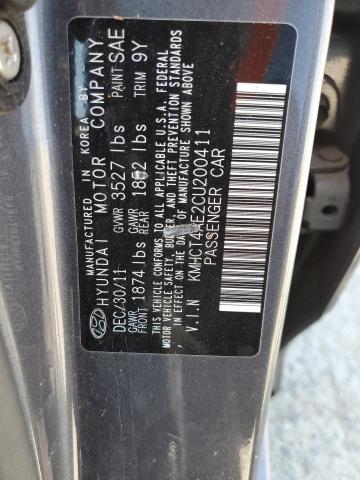 KMHCT4AE2CU200411 - 2012 HYUNDAI ACCENT GLS 灰色 照片 12