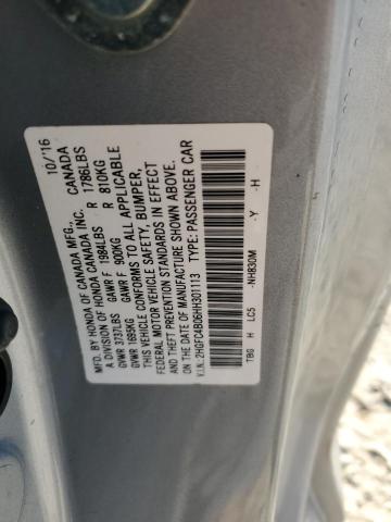 2HGFC4B06HH301113 - 2017 HONDA CIVIC LX Күміс фото 12