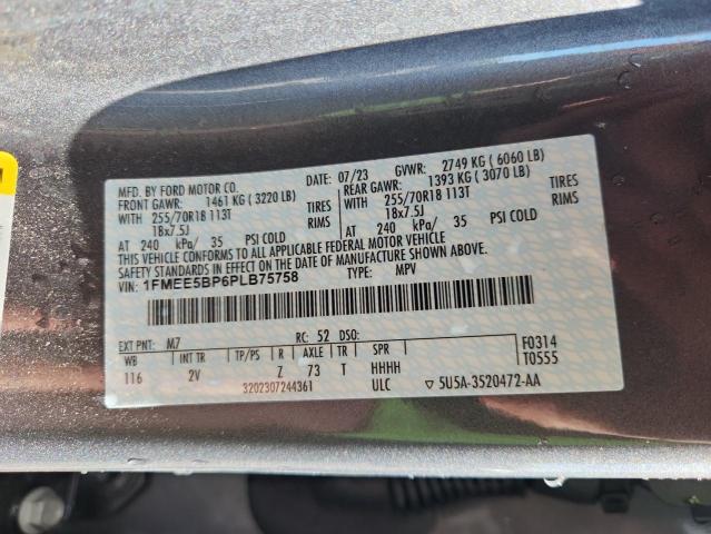 1FMEE5BP6PLB75758 - 2023 FORD BRONCO BASE GRAY photo 13