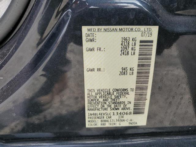 1N4BL4EV5LC134068 - 2020 NISSAN ALTIMA SL GRAY photo 12