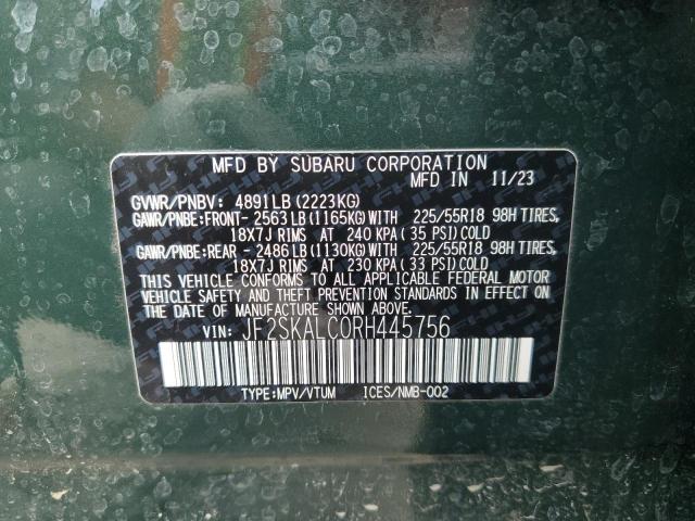 JF2SKALC0RH445756 - 2024 SUBARU FORESTER LIMITED Vert photo 13