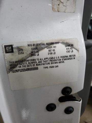 1G2NF52E84M669999 - 2004 PONTIAC GRAND AM SE1 WHITE photo 12