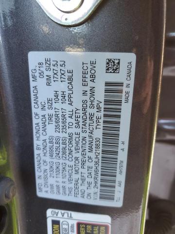 2HKRW6H36JH218830 - 2018 HONDA CR-V LX GRAY photo 14