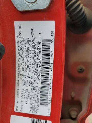 5TEJU62N87Z350149 - 2007 TOYOTA TACOMA DOUBLE CAB PRERUNNER RED photo 12