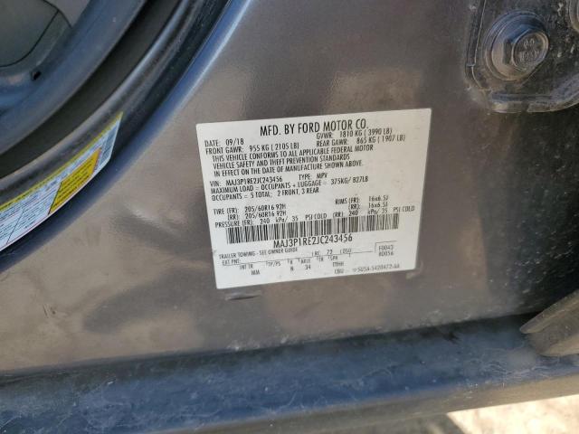 MAJ3P1RE2JC243456 - 2018 FORD ECOSPORT S Gris foto 12