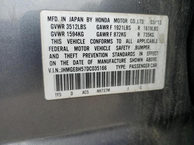 JHMGE8H57DC035166 - 2013 HONDA FIT SPORT 石墨色 照片 12