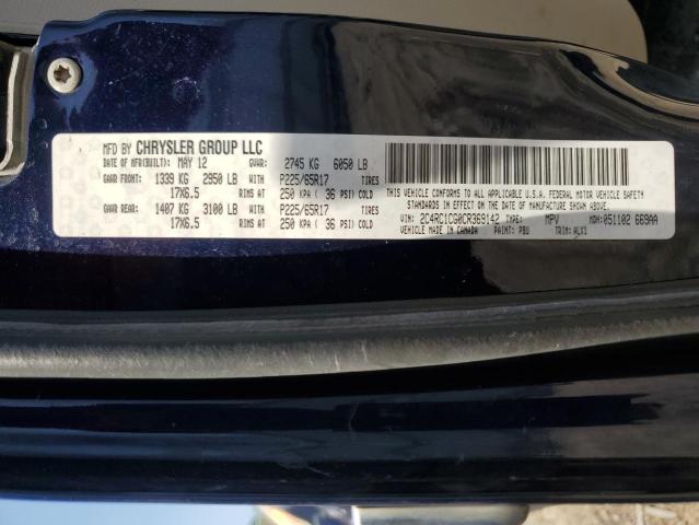 2C4RC1CG0CR369142 - 2012 CHRYSLER TOWN & COU TOURING L BLUE photo 13