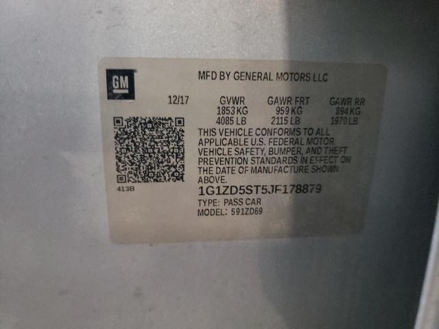 1G1ZD5ST5JF178879 - 2018 CHEVROLET MALIBU LT 蓝色 照片 12