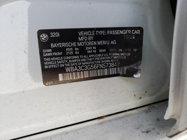 WBA3C3G56FNS73847 - 2015 BMW 320 I XDRIVE WHITE photo 12
