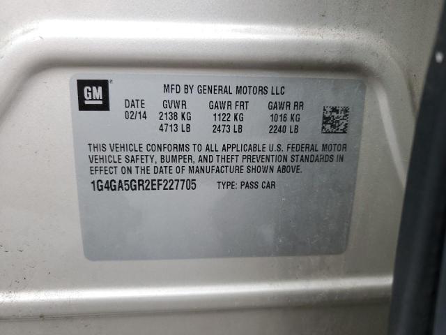 1G4GA5GR2EF227705 - 2014 BUICK LACROSSE TAN photo 12