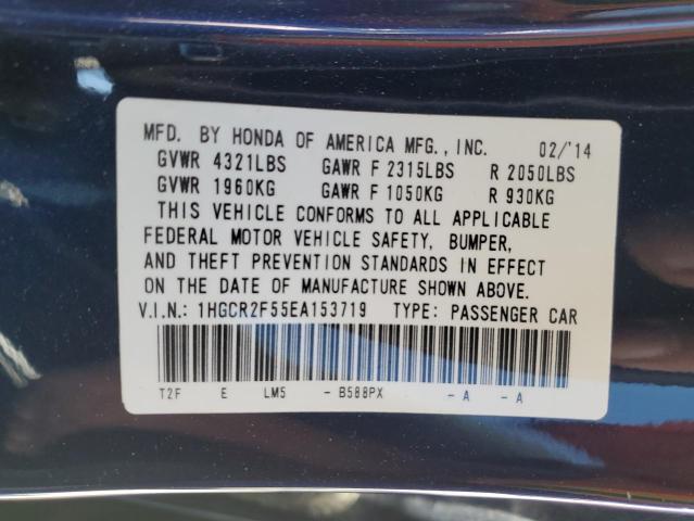1HGCR2F55EA153719 - 2014 HONDA ACCORD SPORT BLUE photo 12