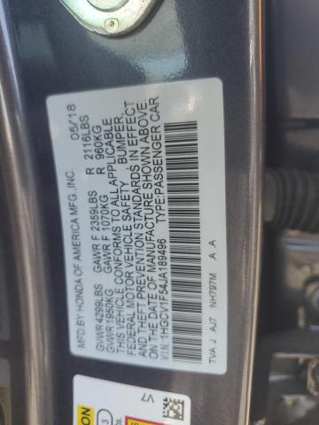 1HGCV1F54JA189496 - 2018 HONDA ACCORD EXL GRAY photo 23