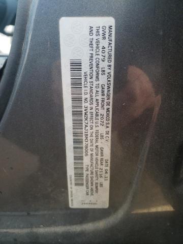 3VW2K7AJ1BM378005 - 2011 VOLKSWAGEN JETTA BASE فحمي صورة 10