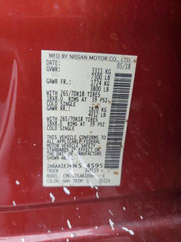 1N6AA1EJ4JN534595 - 2018 NISSAN TITAN S 红色 照片 13