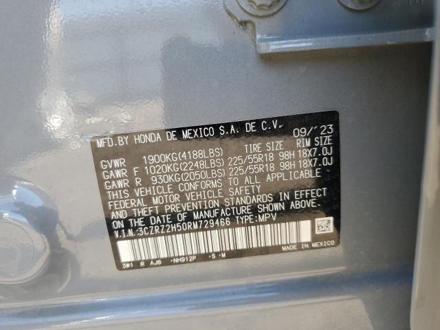 3CZRZ2H50RM729466 - 2024 HONDA HR-V SPORT GRAY photo 12