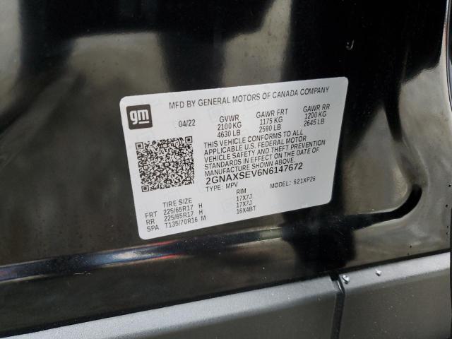 2GNAXSEV6N6147672 - 2022 CHEVROLET EQUINOX LS BLACK photo 13