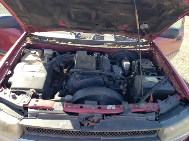 1GNDT13S222525443 - 2002 CHEVROLET TRAILBLAZE BURGUNDY photo 11